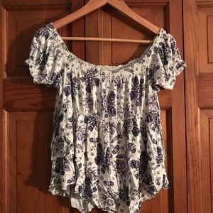 Free People floral off the shoulder top!